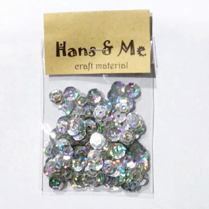 Payet Manik Piring 6mm Silver Laser