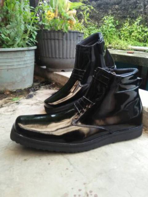 Sepatu pdh pdu pdl pria hitam kilap bahan kulit sapi terjamin dan termurah