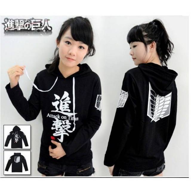 Hoodie anak anime attack on titan black
