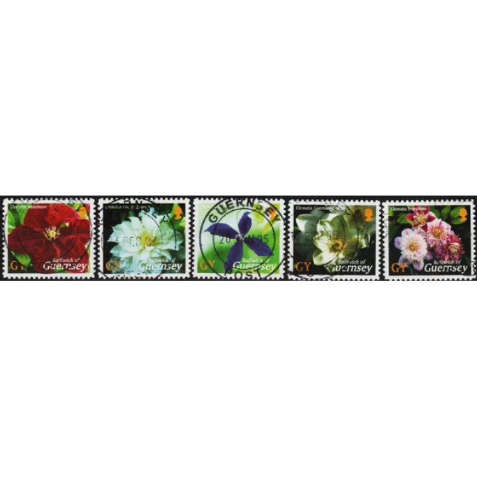 

Perangko Filateli G70 Guernsey VFU 5v 29.01.2004 Clematis - Self-Adhesive Stamps