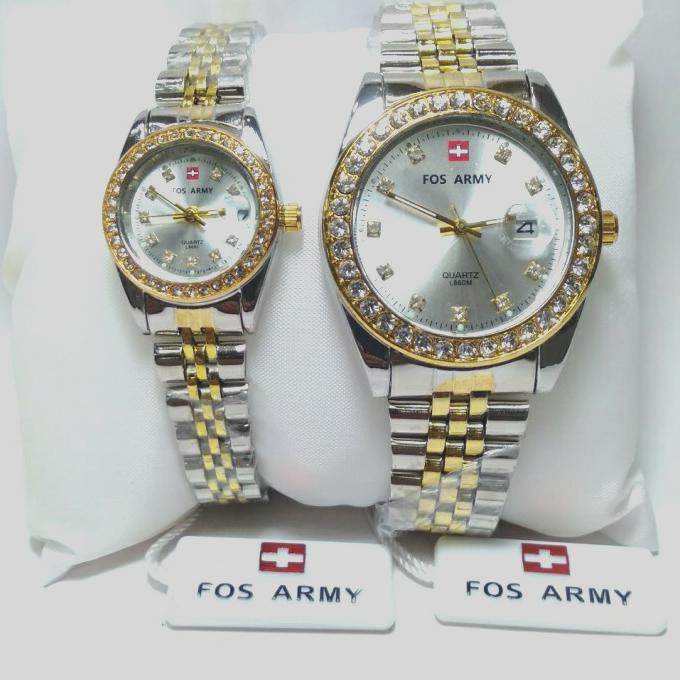 Jam Tangan Pria Wanita Couple Ring Diamond Bunga.Shopping.Mall