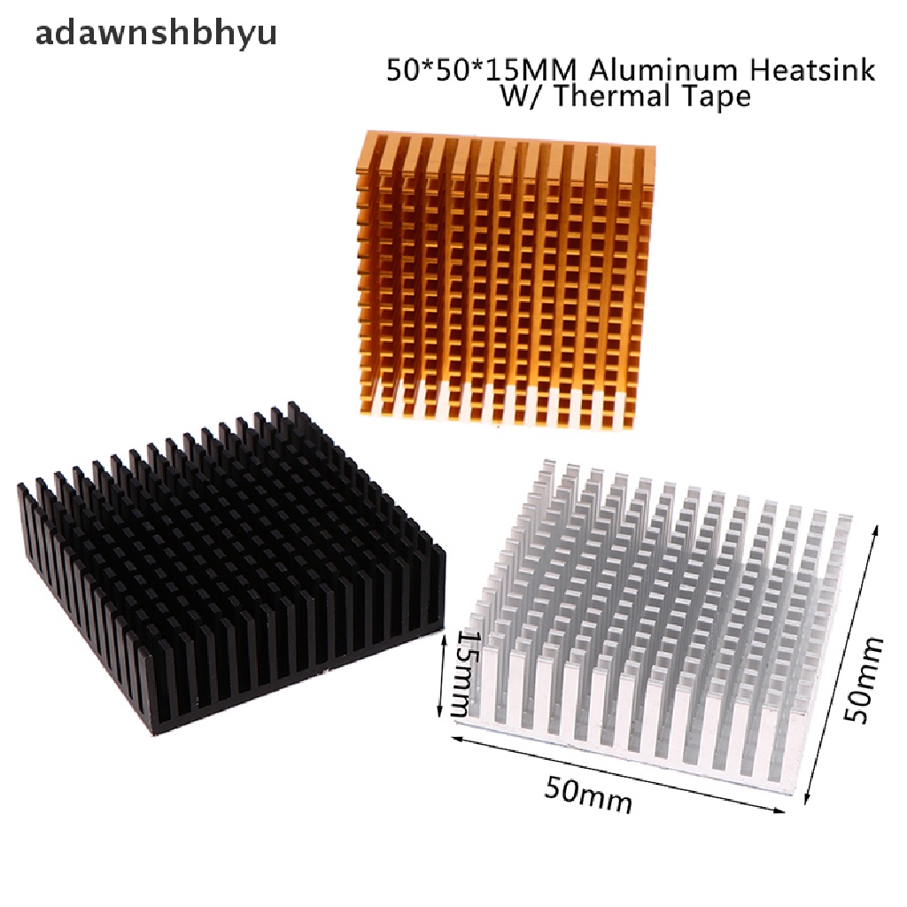 (Adawnshbhyu) Panel Heatsink Power Ic Chip Pendingin Cpu 50x50 X 15mm Bahan Aluminum