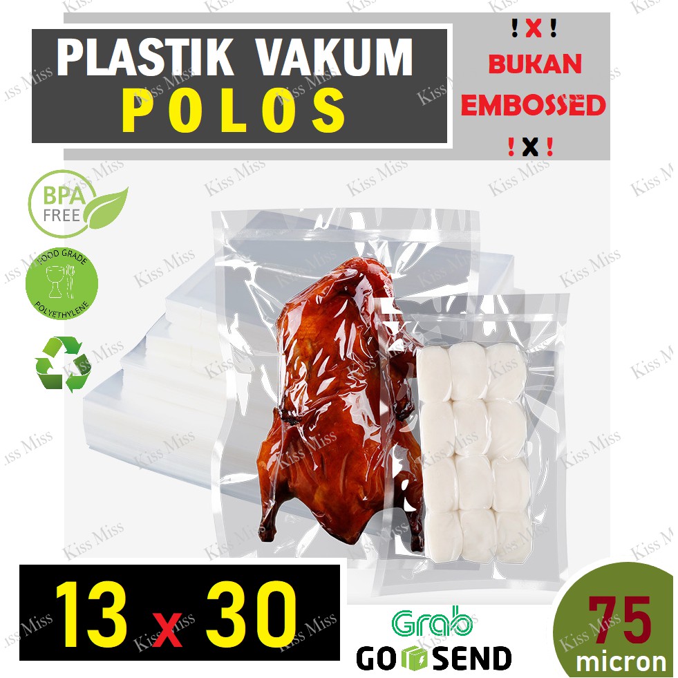 Plastik Vakum POLOS - 13x30 - Vacuum Sealer - Nylon - Vacum - SINBO - Plastik Makanan - BANDENG