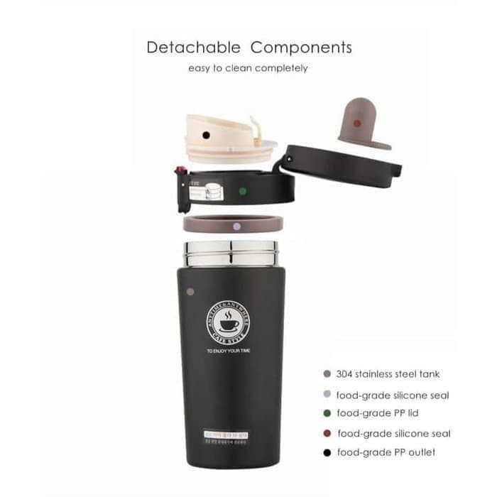 TERMOS KOPI STAINLESS VACUUM TUMBLER GELAS MUG COFFEE PANAS DINGIN SET