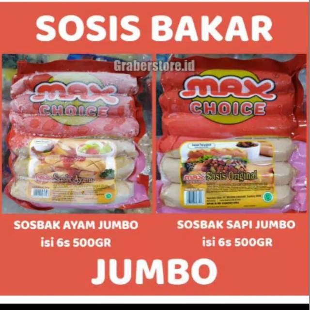 

Maxchoise sosis bakar jumbo isi 6s/max choise