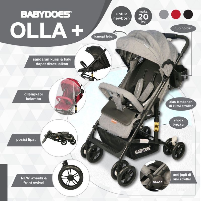 Babydoes stroller olla+ kereta dorong bayi travel