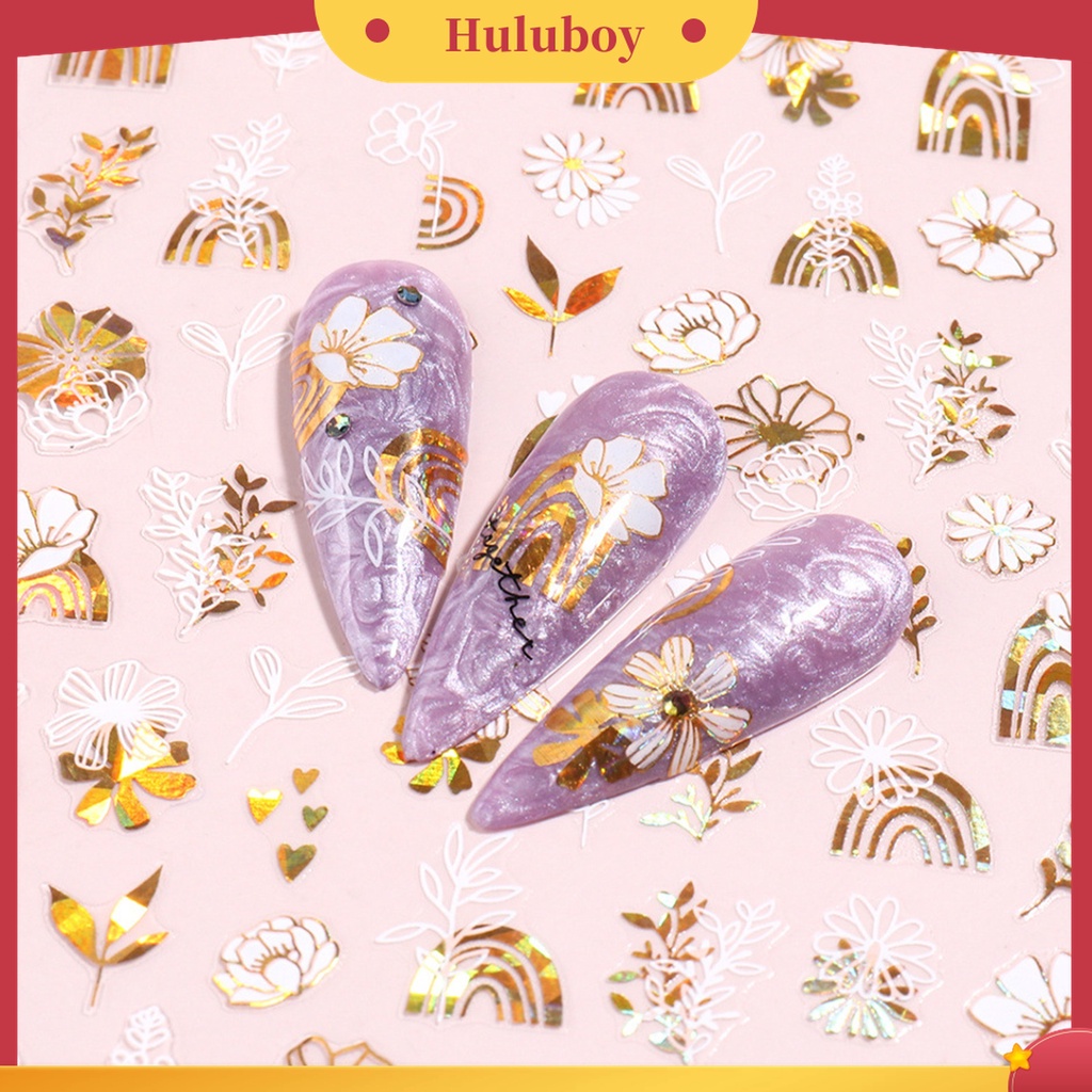 Huluboy Huluboy♡ Stiker Nail Art Dengan Perekat Untuk Manicure
