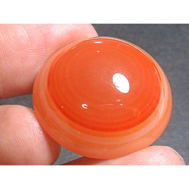 AG115 Round Cabochon 54.10ct 28mm Orange Red 'Greek Evil Eye' Picture Agate Natural Lucky Charm