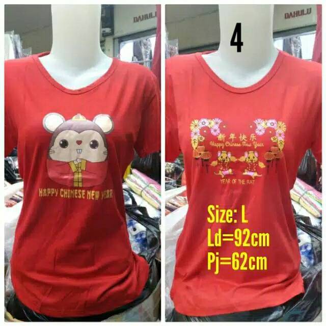 BIG SALE Kaos Merah Imlek Sincia Ukuran Remaja