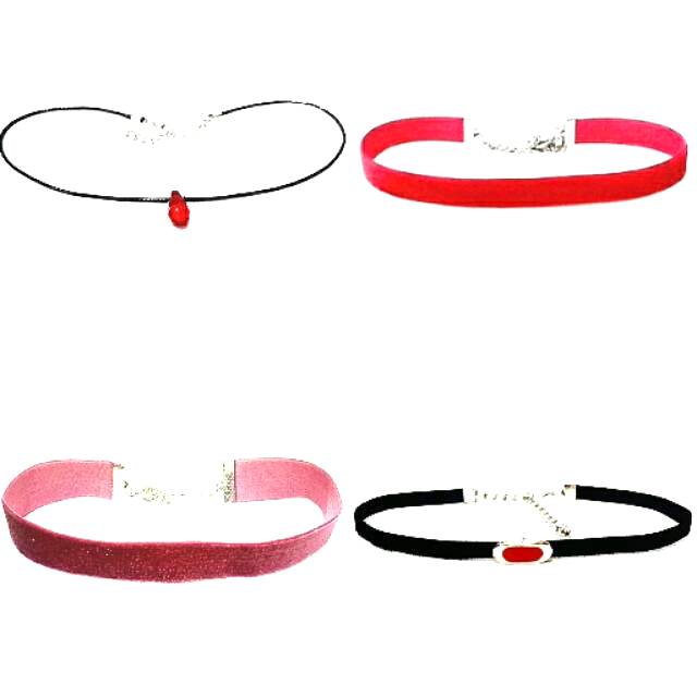 Paket Red Series Dapat 4 Buah Kalung Choker Handmade | Necklace