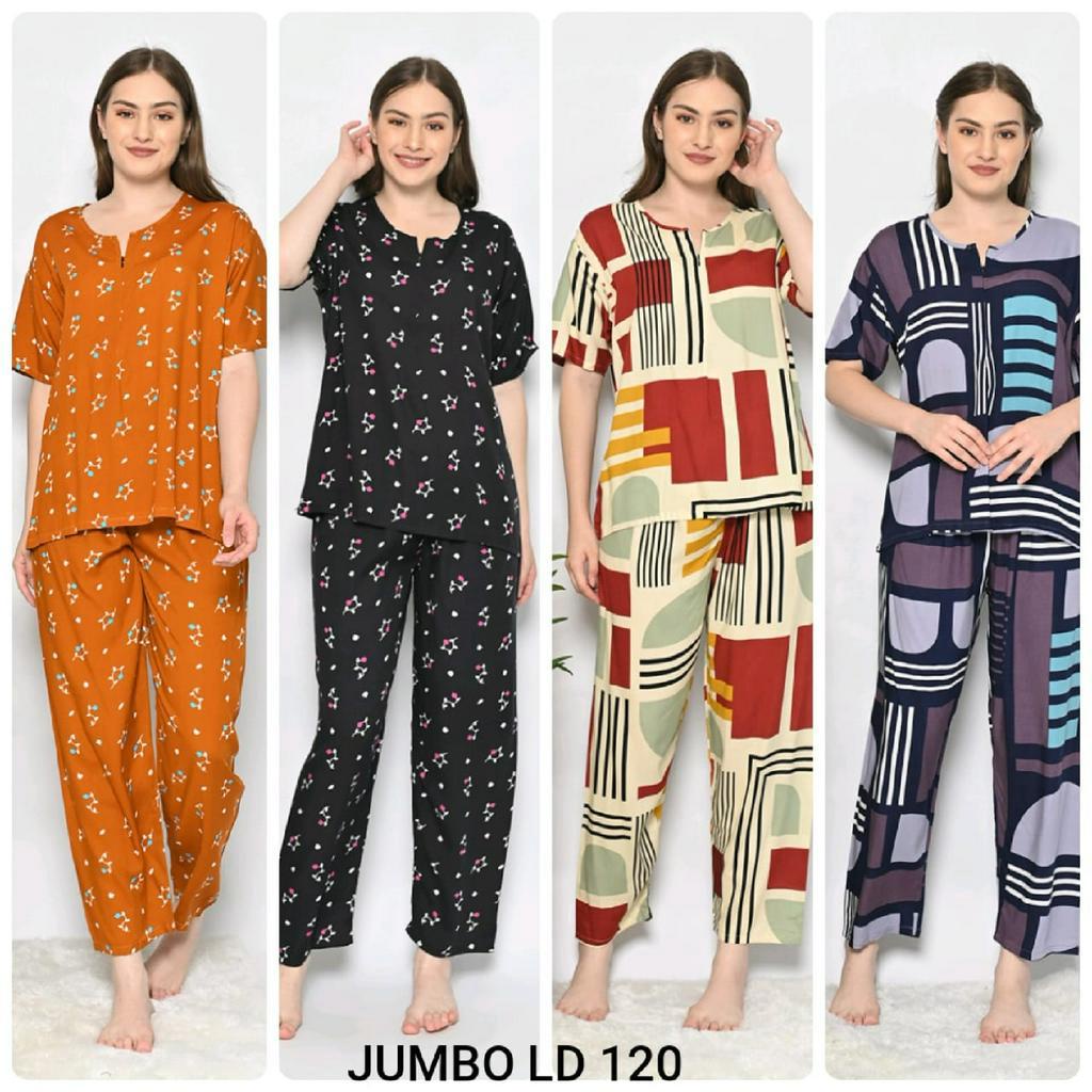 STELAN JUMBO RAYON CELANA PANJANG LENGAN PENDEK