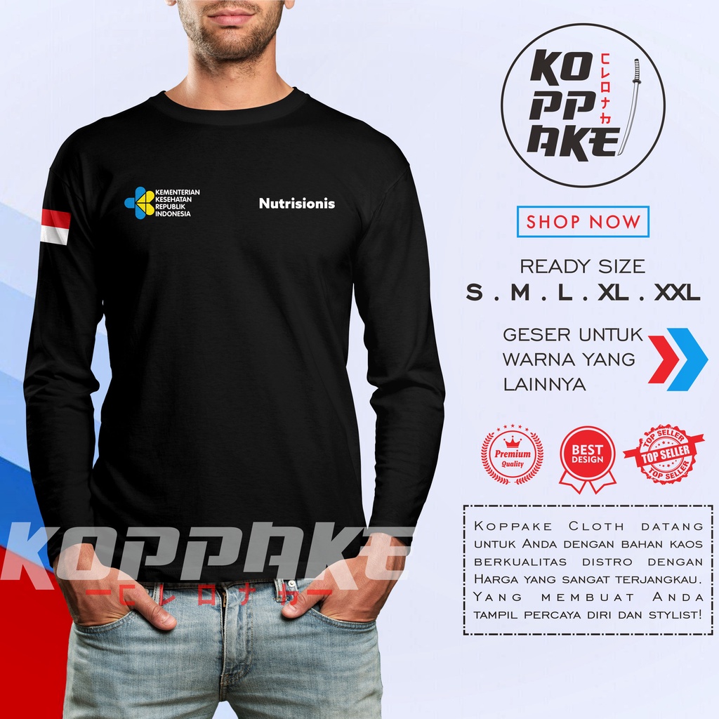 Kaos Nutrisionis Dinas Kesehatan Lengan Panjang Baju Distro
