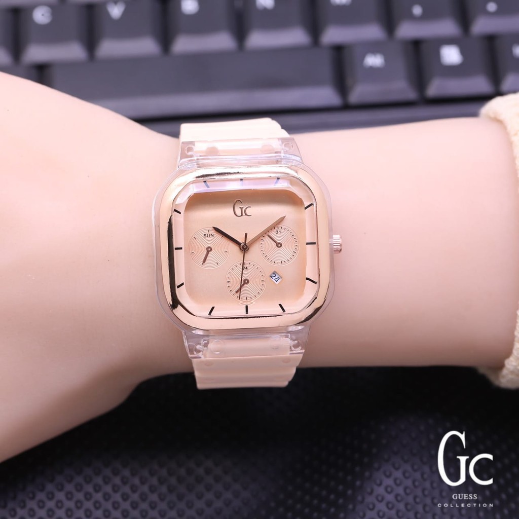 Grosiran Jam Tangan Wanita GC 3770TL Analog Tali Rubber Tanggal Aktif Chrono Hiasan Free Baterai (COD)