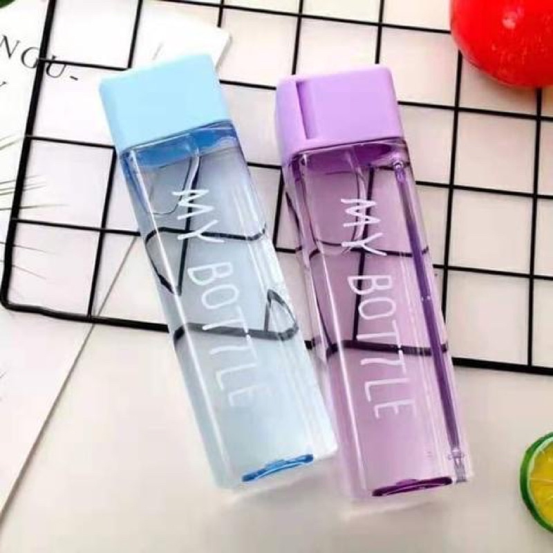 My Bottle Kotak Segi Persegi Petak Full Color Warna Botol Minum Plastik 500ml Souvenir Termos