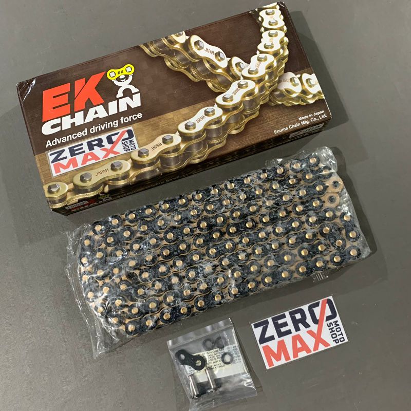 Rantai EK CHAIN JAPAN 520 SRX2 X-Ring Black Gold Kawasaki ZX25R ZX-25R ZX 25R