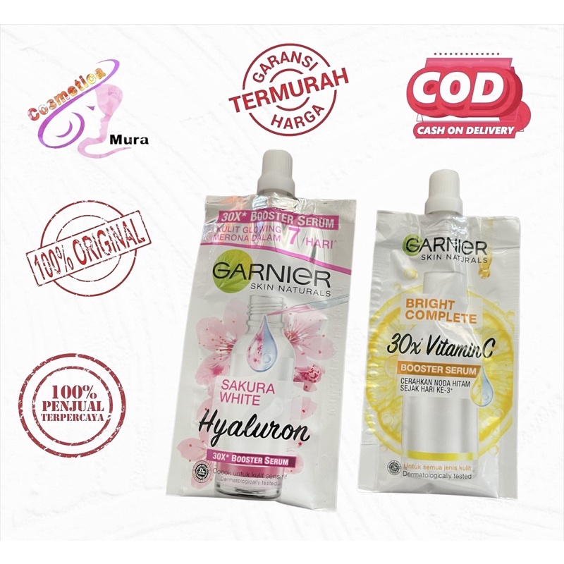 GARNIER BRIGHT COMPLETE SERUM SACHET 7 ML - SERUM WAJAH BRIGHTENING SAKURA WHITE