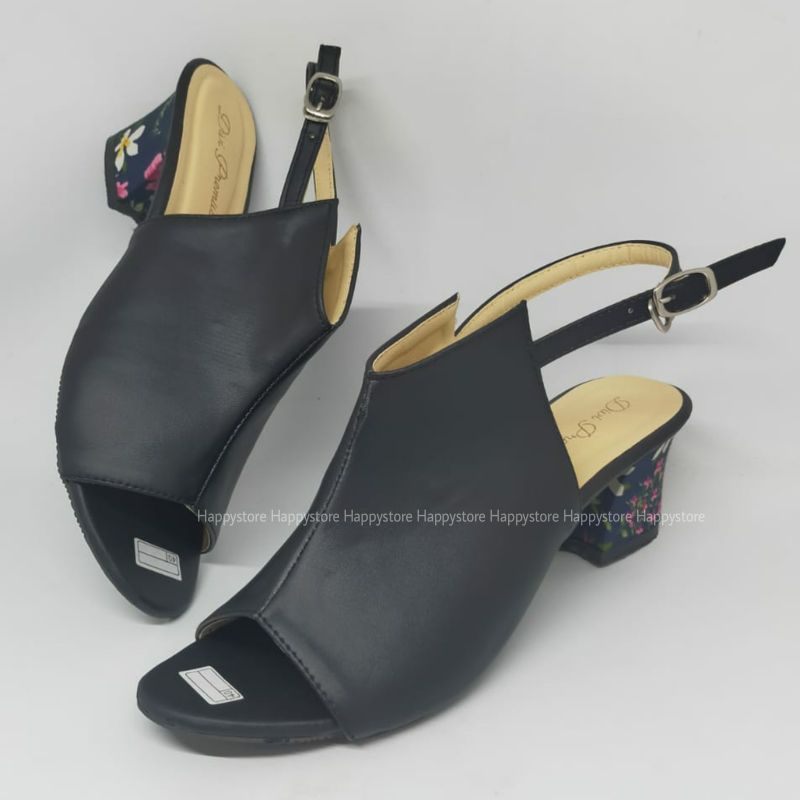 Heels wanita tali belakang - sandal wanita hak tahu - wedges wanita open toe Pd125