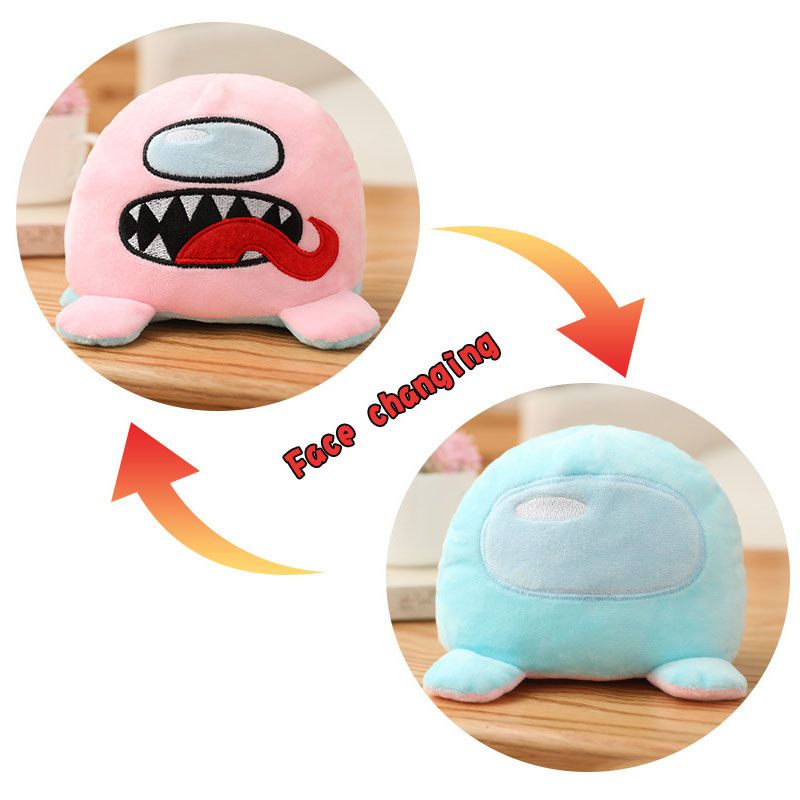 Mainan Boneka Stuffed Plush Anime Amongus 2021 Dua Sisi Reversible Untuk Hadiah Ulang Tahun Anak