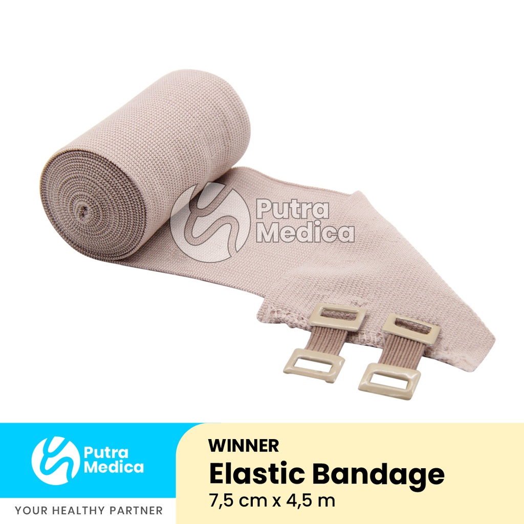 Winner Elastic Bandage 7,5cm x 4,5m / Perban Coklat Elastis