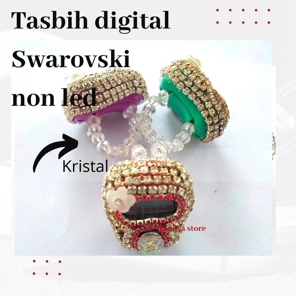 tasbih digital swarovsky/tasbih digital hias/tasbih/alat bantu hitung tasbih digital