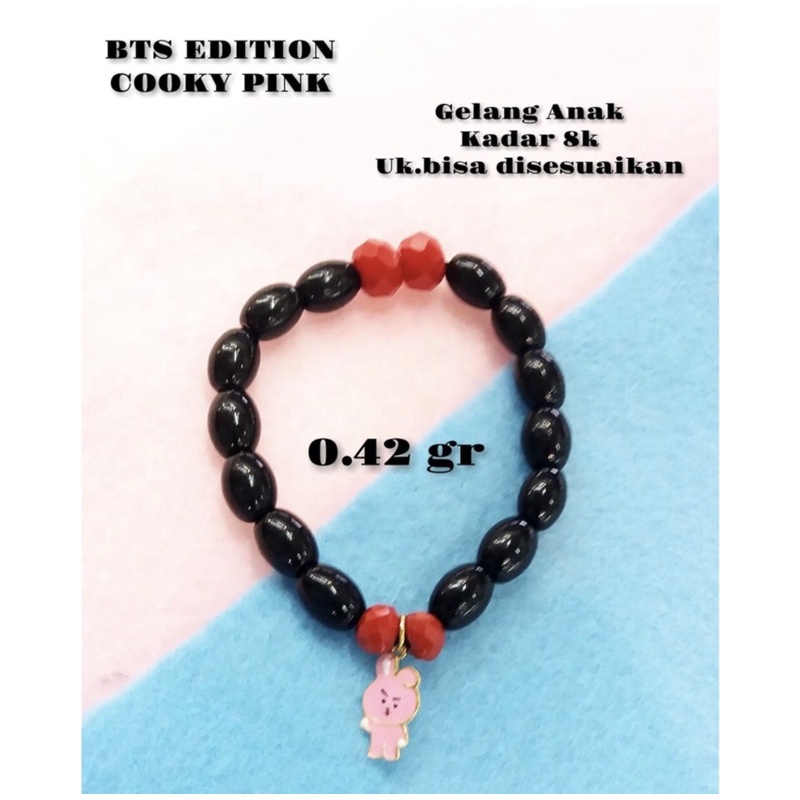 Gelang bts anak kadar 375/8k fashion ringan cocok untuk kado