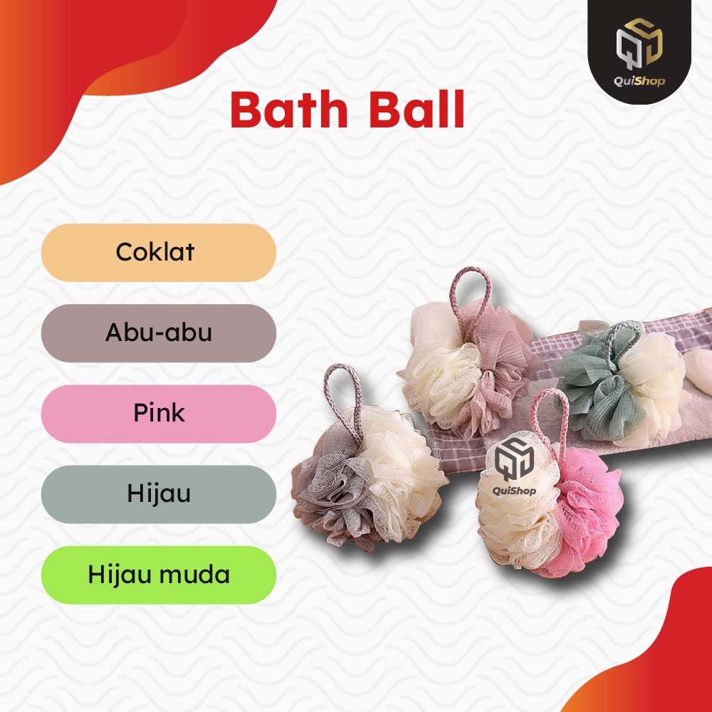 Shower Puff Bath Ball untuk Busa Mandi Lembut Super Soft Peralatan Mandi Termurah Berkualitas Premium