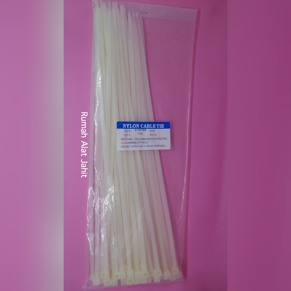 Nylon Kabel Tis / Cable tie / Pengikat Kabel Ukuran 4,8x300 mm