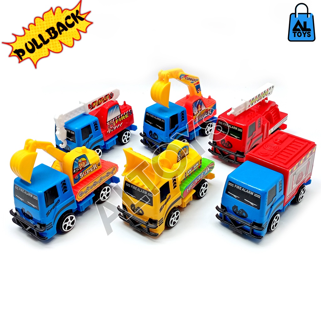 Mainan Mobil Truck Konstruksi Set Murah Dump Truck / Pemadam / Crane / Molen Mainan Mobil Truck Contruksi Mobil Pemadam Satu Set