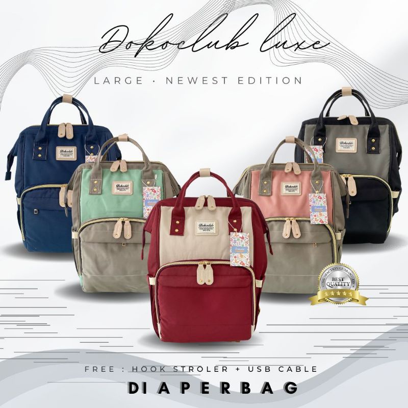 DIAPER BAG DOKOCLUB GEN 3 POLOS (TAS BAYI DIAPER BACKPACK DOKOCLUB MULTIFUNGSI)