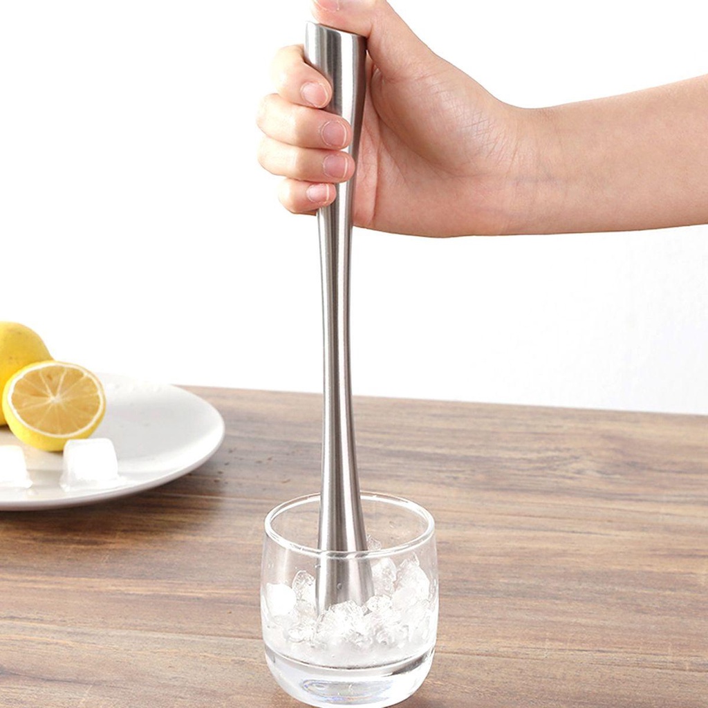 【 ELEGANT 】 Mojito Muddler Bar Dapur Old Fashioned Stainless Steel Rod Hammer Stirrer Alat