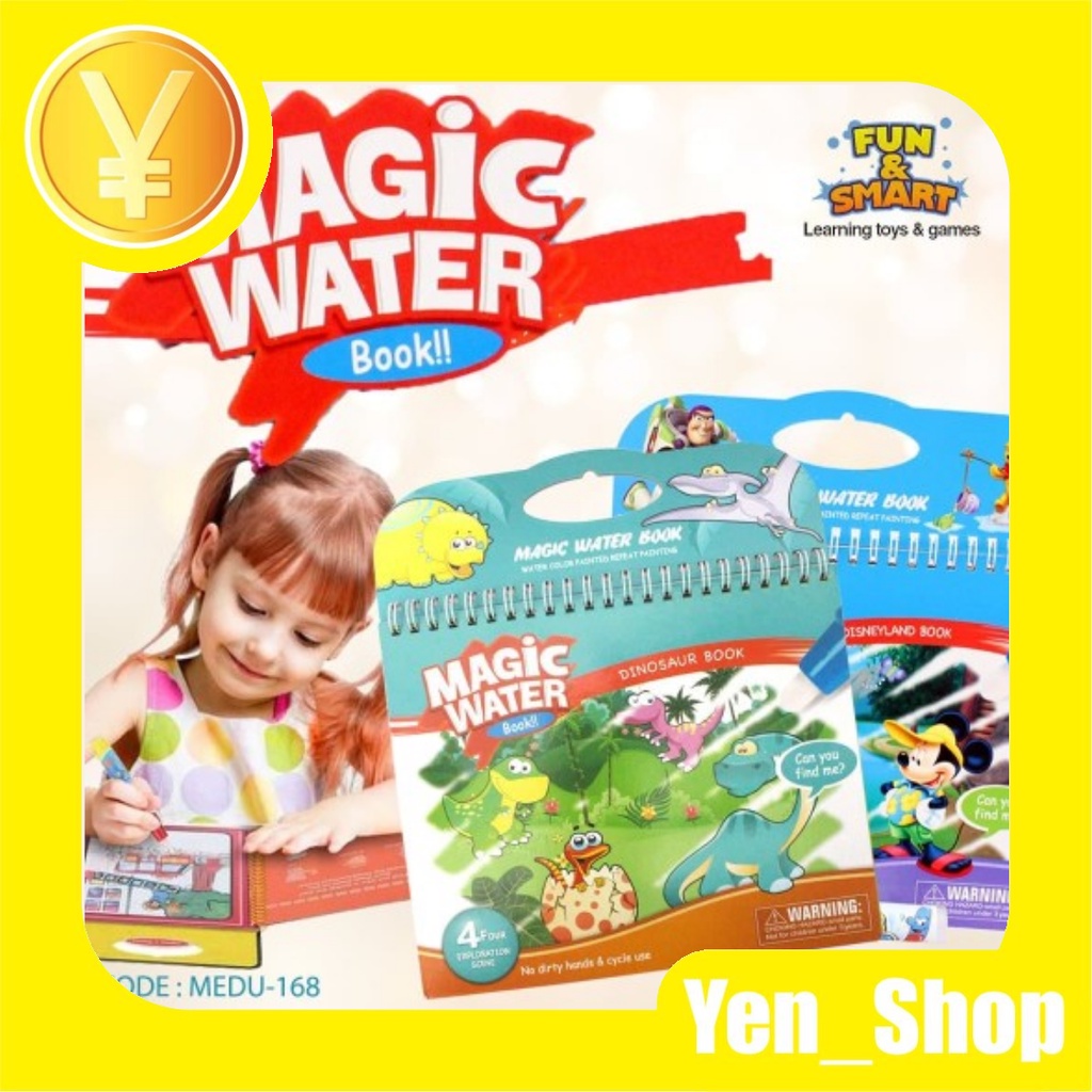 Mainan anak buku mewarnai MAGIC WATER BOOK BUKU CAT AIR