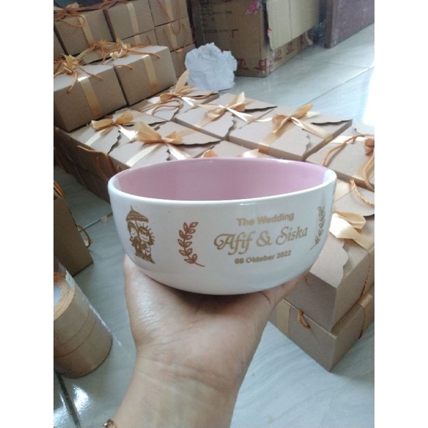 Souvenir mangkok two tone/mangkok pelangi dua warna//mangkok besar