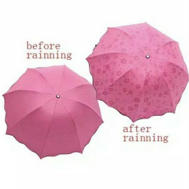 Payung Magic 3D Lipat Umbrella Anti UV Polos Warna Warni