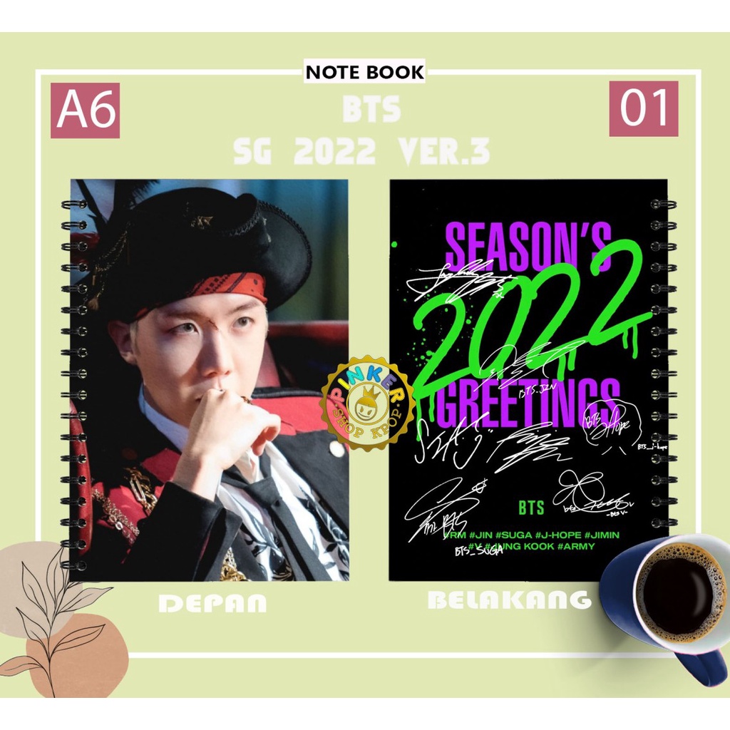 

Note A6 BTS SEASON'S GREETING 2022 ver.3 Buku Notes Notebook Kpop Murah