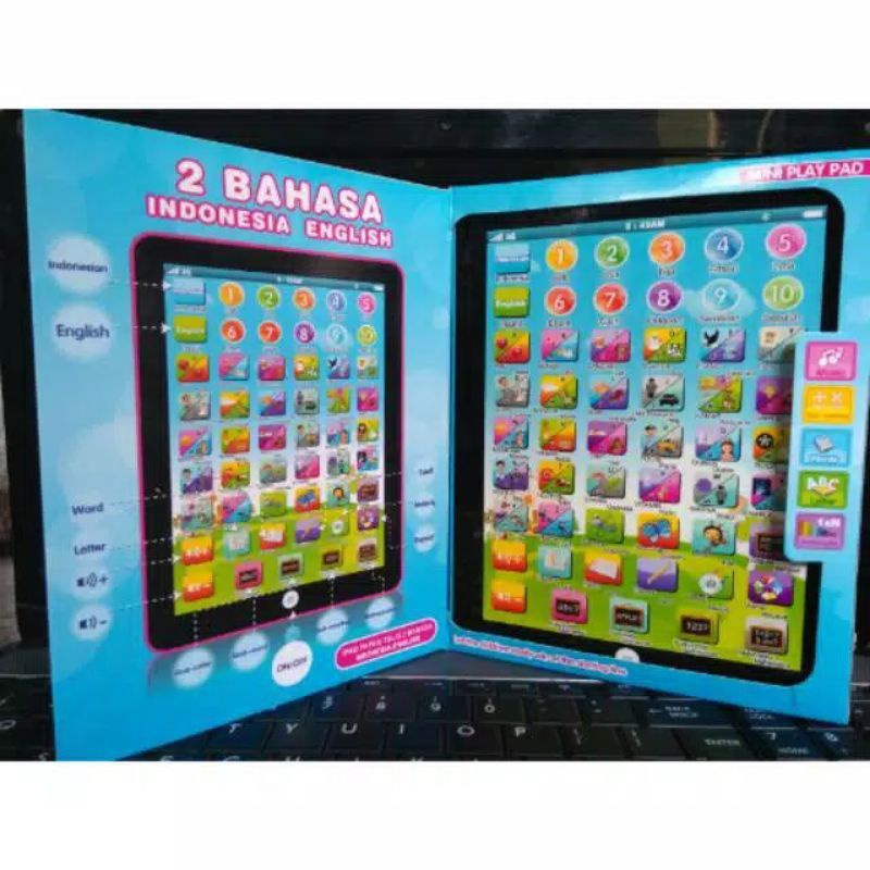 play pad mini 2bahasa indonesian english/mainan playpad/mainan edukasi belajar huruf dan angka