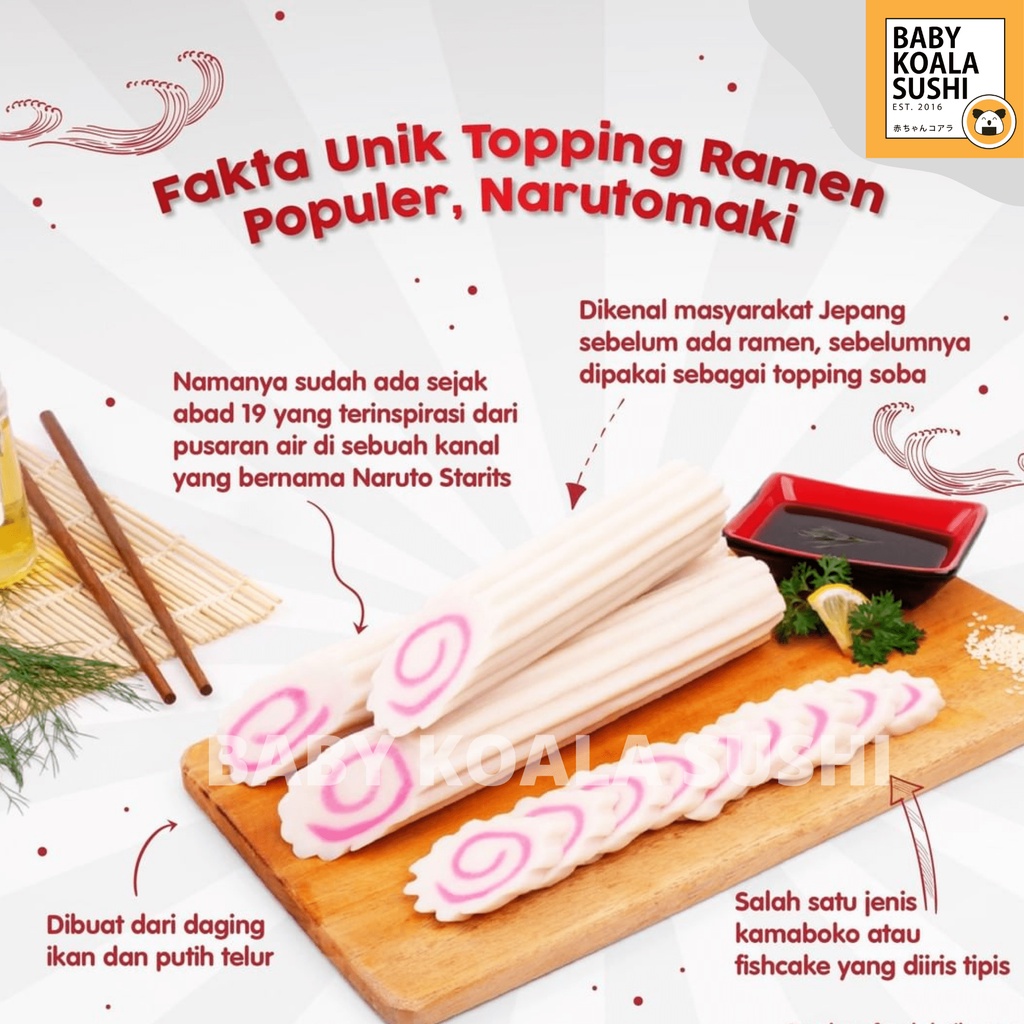 NARUTOMAKI Fish cake 160 g │ Kamaboko Pasta Ikan Import Surimi Topping Ramen