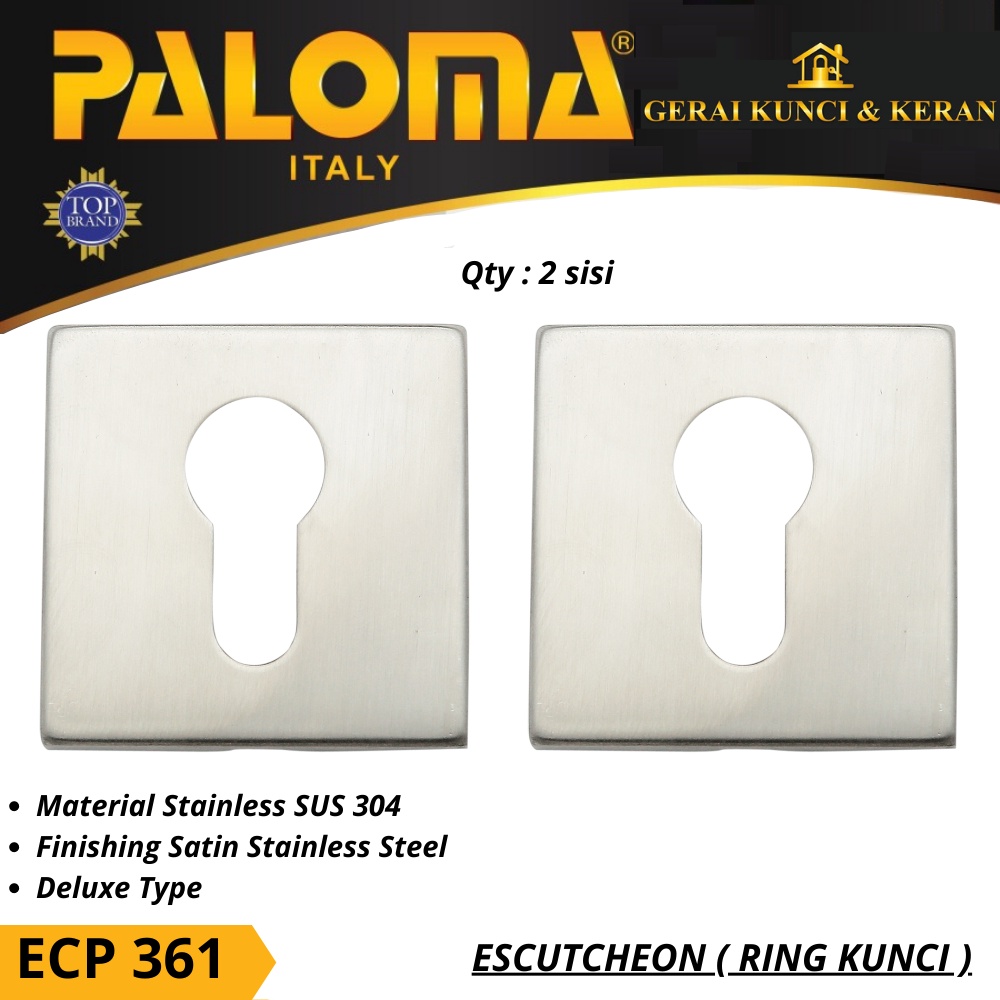 PALOMA ECP 361 RING KUNCI BULAT STAINLESS ESCUTCHEON DELUXE COVER TUTUP CYLINDER KUNCI