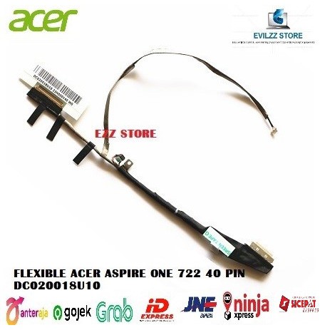 CABLE KABEL FLEXIBLE FLEKSIBEL LAPTOP ACER ASPIRE ONE 722 AO722 DC020018U10 P1VE6 40PIN 40 PIN BARU