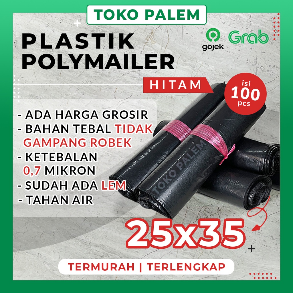 

POLYMAILER / PLASTIK PACKING PE SIZE 25x35CM / ISI 100 LEMBAR HITAM