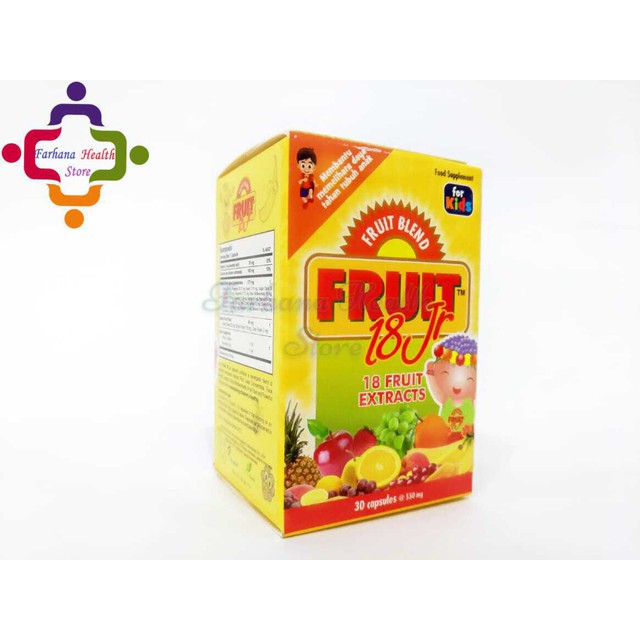 Original Fruit Blend 18 Junior 30 Kapsul / Fruitblend Jr / Kesehatan & Tumbuh Kembang Anak