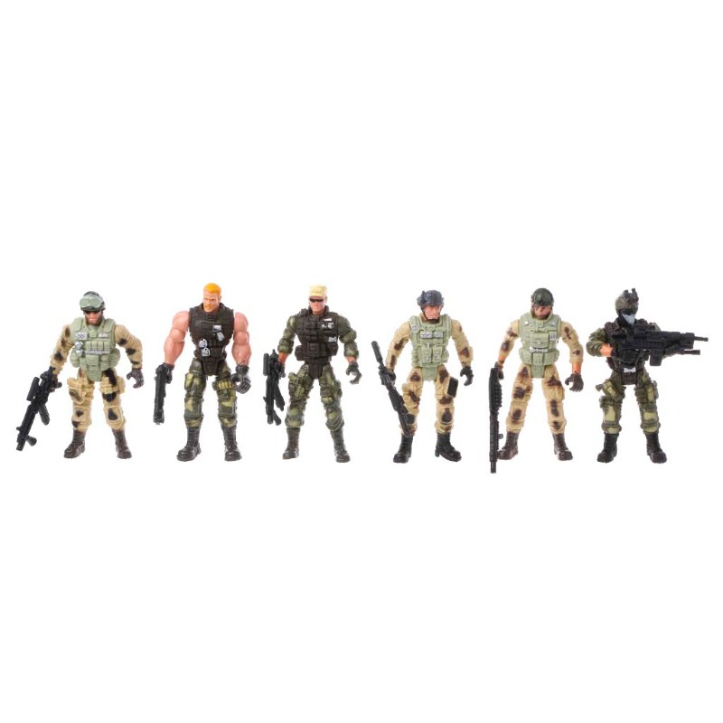 Wili❃ 6Pcs/Set Action Figure Army Soldiers Toy with Weapon Military Figures Child Toy