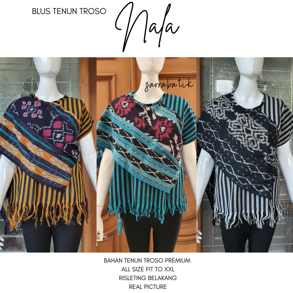 [PREMIUM] Blus Tenun Troso Nala Batik Ziggy Tali Atasan Blus Songket Muslim Kerja Seragam Pesta