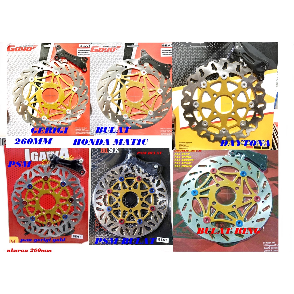 PIRINGAN BESAR GENIO-SCOOPY-BEAT F1-VARIO 110 F1-VARIO 125 -VARIO 150 LAMA SPACY CAKRAM 260MM