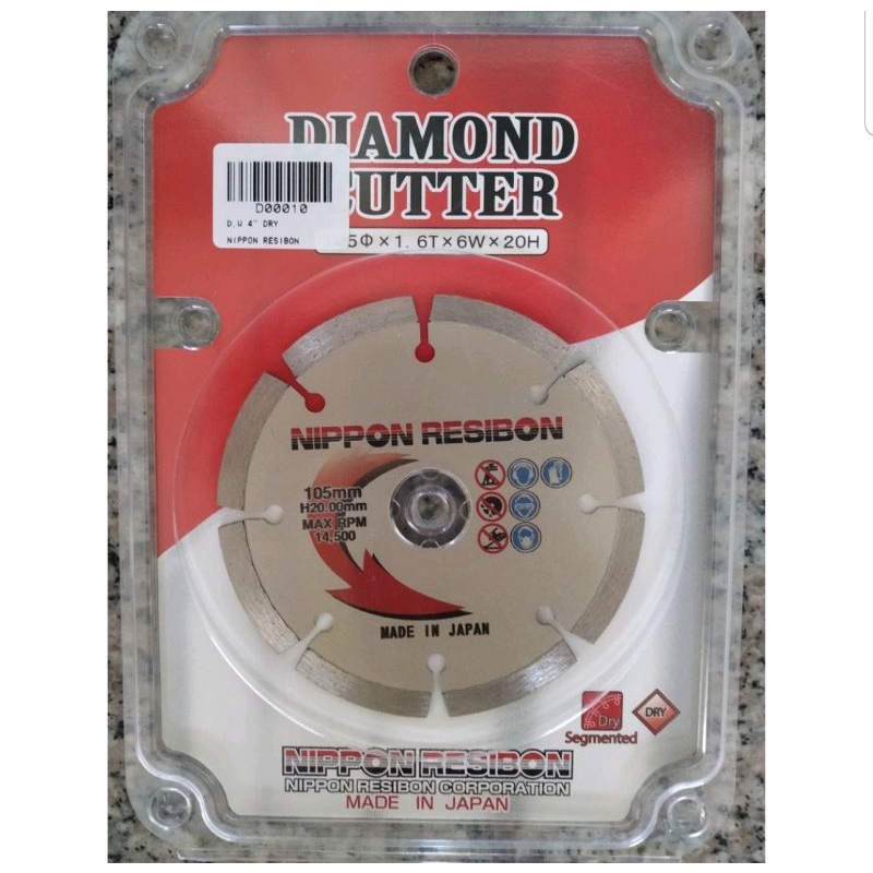 Diamond Wheel Dry Nippon Resibon 4" 105mm / Alat Pisau Potong keramik