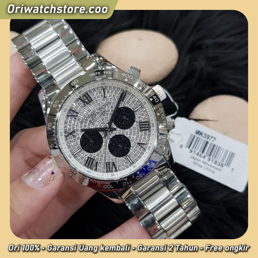 TERLARIS MICHAEL KORS ORIGINAL GARANSI JAM TANGAN WANITA MK5977 STAINLESS STEEL