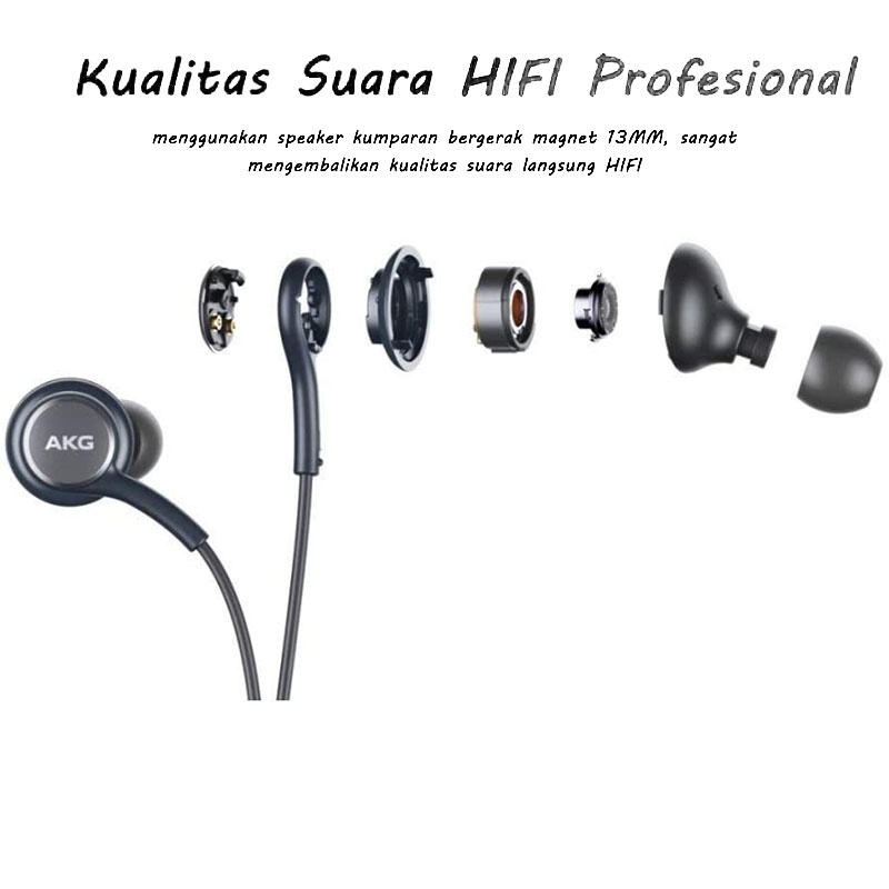 【HF031】NEW VERSION HEADSET SAMSUNG AKG S8 S9 ORIGINAL 100%- WIRED EARPHONE HEADSET HANDSFREE IN EAR HD AUDIO SUPER BASS STEREO