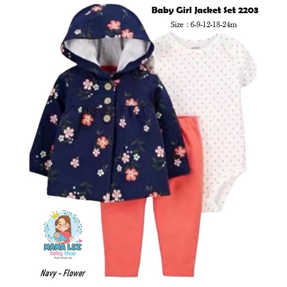JACKET SET 3 IN 1 JC01  / BABY JACKET / JAKET BAYI / PAKAIAN BAYI JUMPER GIRL-3