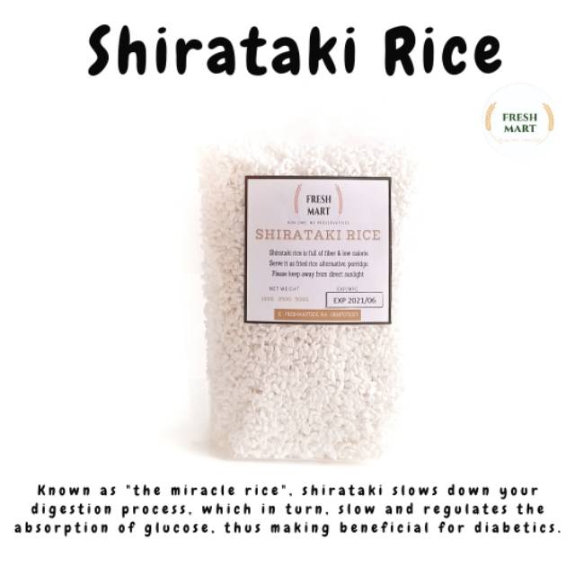 

Shirataki Konnyaku Rice / Beras Shirataki Konnyaku diet 500gr