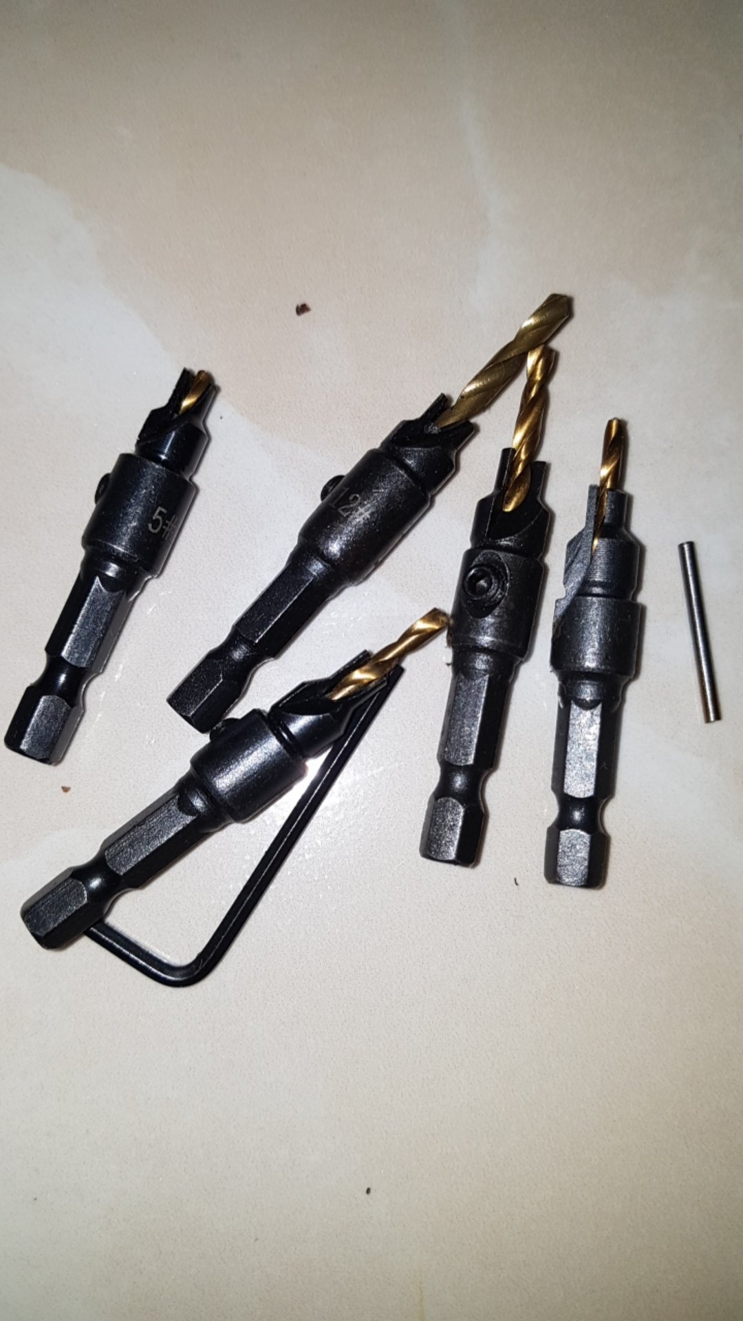 Mata Bor Countersink Set 5 Pcs Kayu Aluminium Plastik Plat Multifungsi Drill Bit Hss 1.98-3.56mm