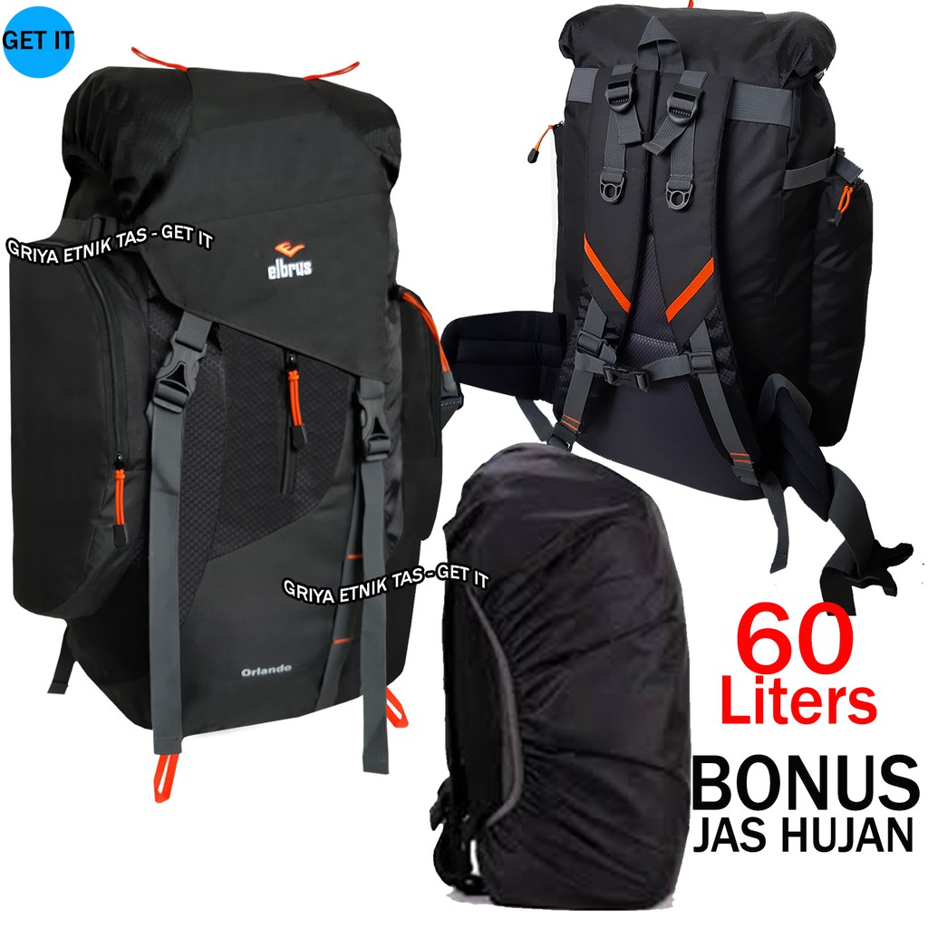 Tas Carrier Besar Keril Gunung 60liter Ransel Jumbo Elbrus Orlando